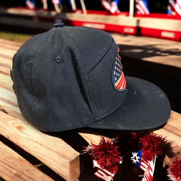 AMERICAN FLAG ADJUSTABLE SNAPBACK HAT CAP 7 PANEL - Picture 6 of 10